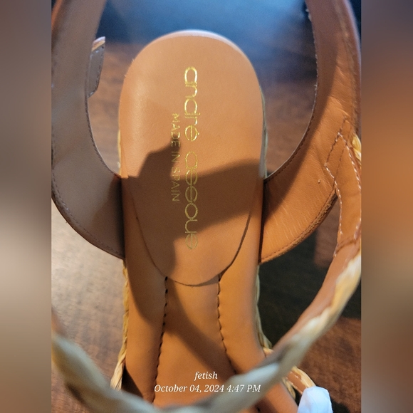 Andre Assous Milena Espadrille Wedge Sandal Designer Celebrity Luxury Leather 21 - Picture 10 of 11